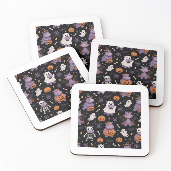 Item preview, Spooky Cute Hippos Halloween Pattern designed and sold by A1RB.