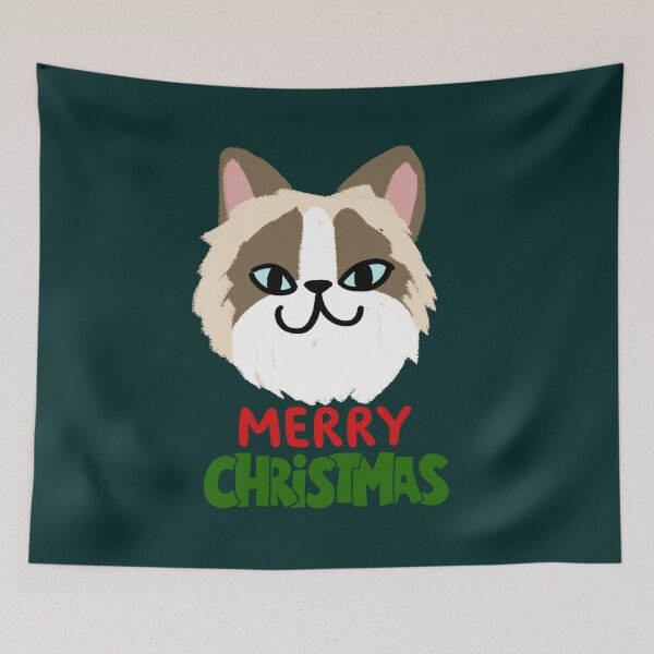 Item preview, Cute Ragdoll Cat Merry Christmas Holiday Art designed and sold by stormk10.