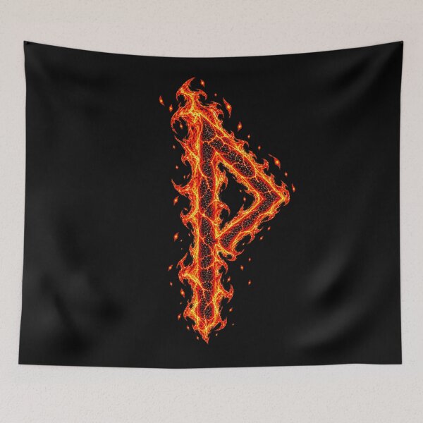 Item preview, Wunjo Rune in flame designed and sold by Faust-ART.