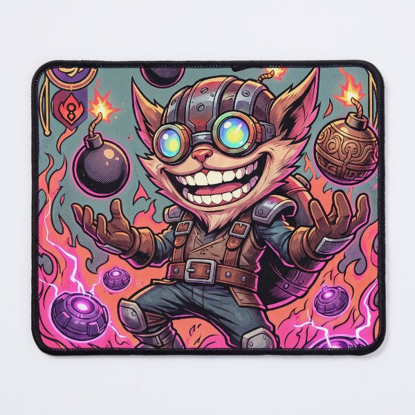 Item preview, Hexplosive Expert Ziggs Retro Comic Trading Card Game Art designed and sold by CuteKats.