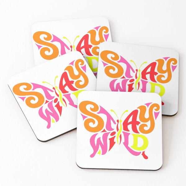 Item preview, Stay Wild – Colorful Butterfly Retro Typography designed and sold by CreativeArtisanPrints Shop.