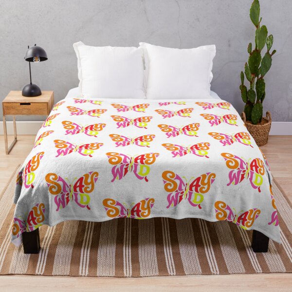 Item preview, Stay Wild – Colorful Butterfly Retro Typography designed and sold by CreativeArtisanPrints Shop.