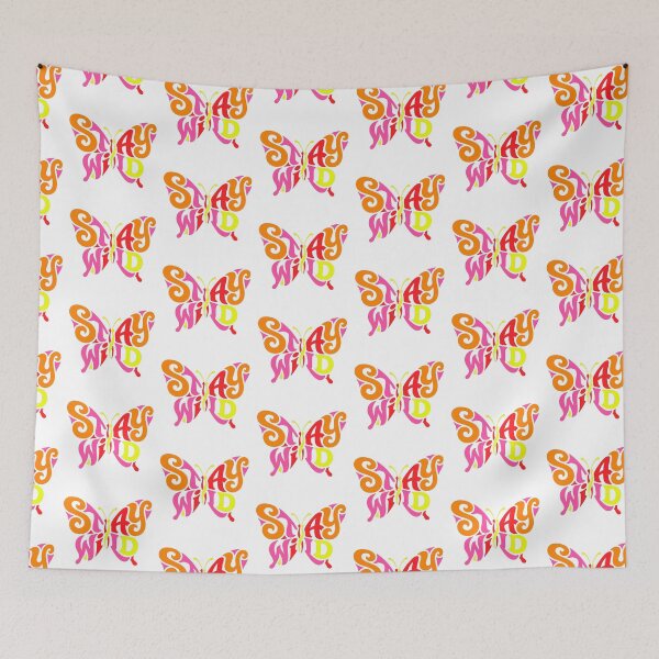 Item preview, Stay Wild – Colorful Butterfly Retro Typography designed and sold by CreativeArtisanPrints Shop.