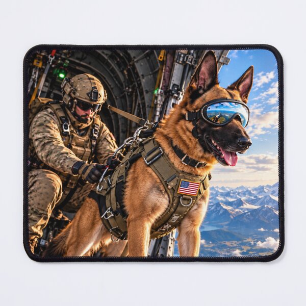 Item preview, American Airborne Malinois – US Military Working Dog Ready to Jump designed and sold by Redcon-fantasy.