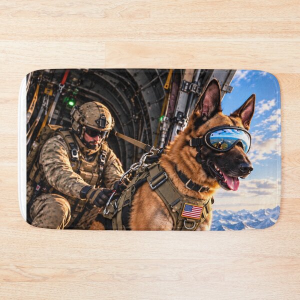 Item preview, American Airborne Malinois – US Military Working Dog Ready to Jump designed and sold by Redcon-fantasy.