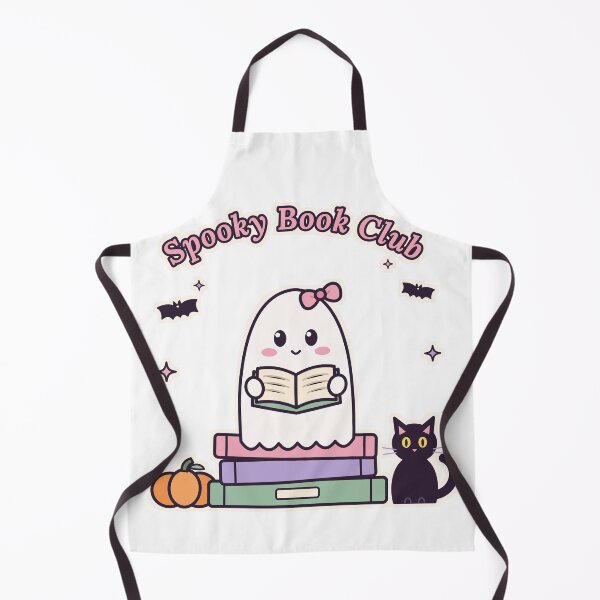 Item preview, Spooky Book Club – Cute Ghost Reading with Black Cat designed and sold by Aurora Prints.