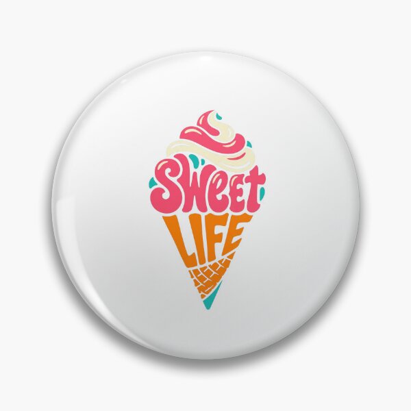 Artikelvorschau, Sweet Life – Colorful Ice Cream Cone Retro Typography entworfen und verkauft von CreativeArtisanPrints Shop.