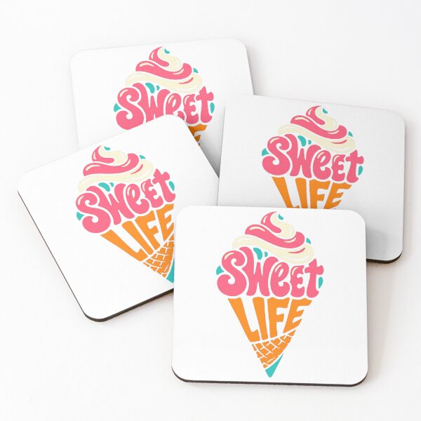 Item preview, Sweet Life – Colorful Ice Cream Cone Retro Typography designed and sold by CreativeArtisanPrints Shop.