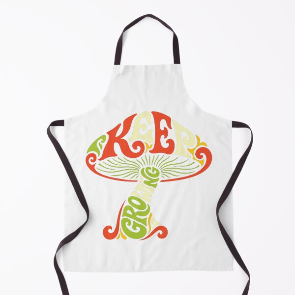 Item preview, Keep Growing – Mushroom Retro Motivational Typography designed and sold by CreativeArtisanPrints Shop.