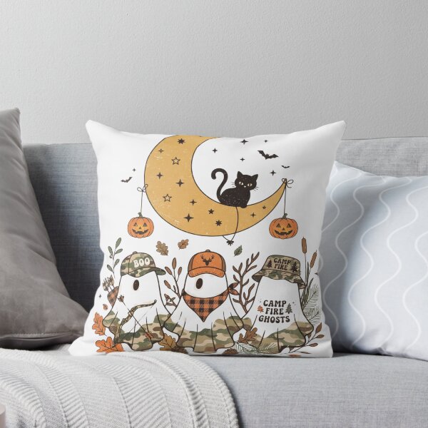 Item preview, Halloween Ghost Camping Moon Cat Pumpkins designed and sold by EZONEEE.