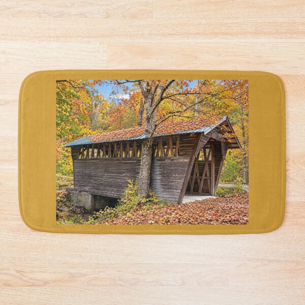 Item preview, Gilbert Covered Bridge in Autumn designed and sold by gotucoveredart.