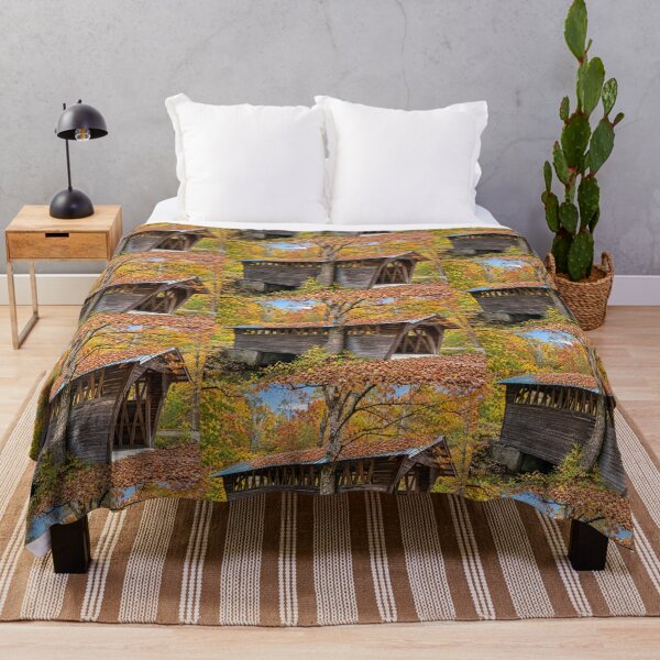 Item preview, Gilbert Covered Bridge in Autumn designed and sold by gotucoveredart.