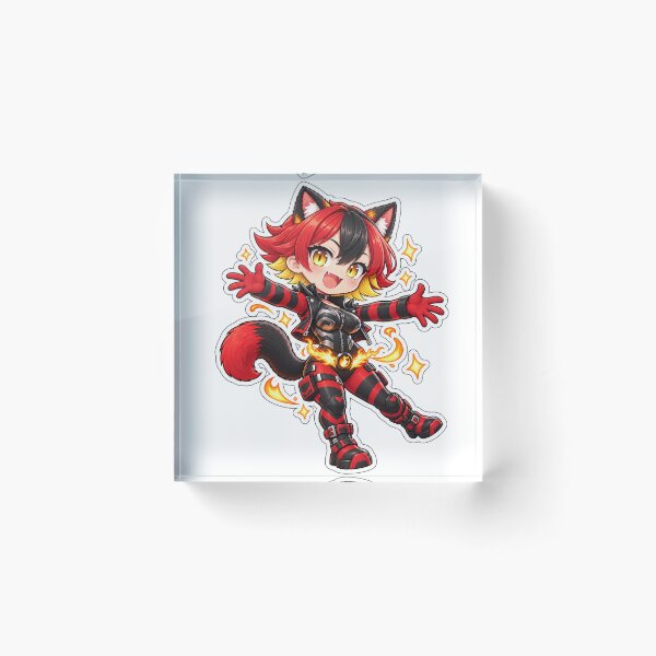 Item preview, Cinder Happy - Chibi Cat Girl Sticker designed and sold by Alarm Clock Hero.