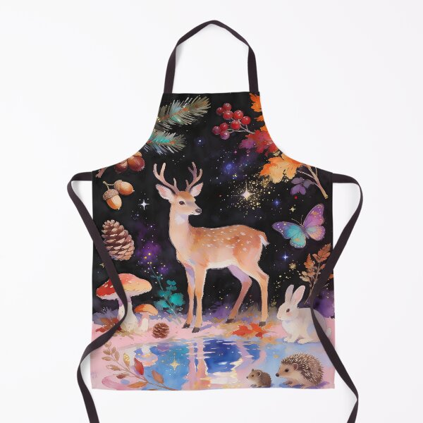 Item preview, Enchanted Autumn Deer Woodland Cosmic Watercolor Art designed and sold by soulfulpalette.