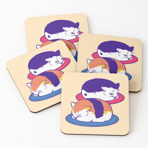Item preview, Sushi Cats on a Round Rug Illustration designed and sold by 1day1cat.