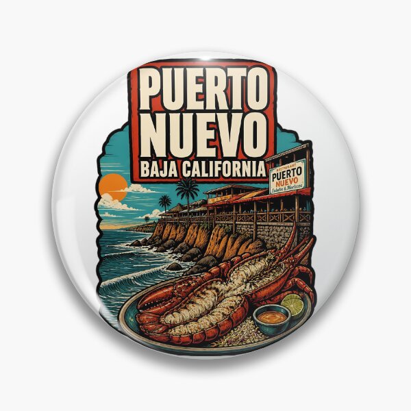 Aperçu de l'œuvre Puerto Nuevo Baja California Voyages Vintage Tourisme créée et vendue par TravelersGems.