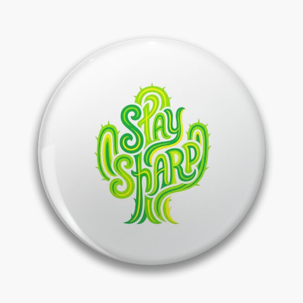 Artikelvorschau, Stay Sharp – Green Cactus Retro Typography entworfen und verkauft von CreativeArtisanPrints Shop.