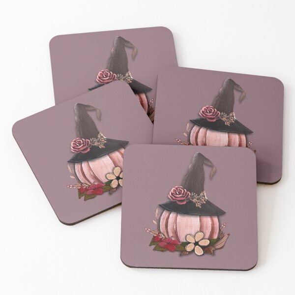 Item preview, Pink Witch Hat Pumpkin – Romantic Autumn Halloween Art designed and sold by ArtistsAtticWI.