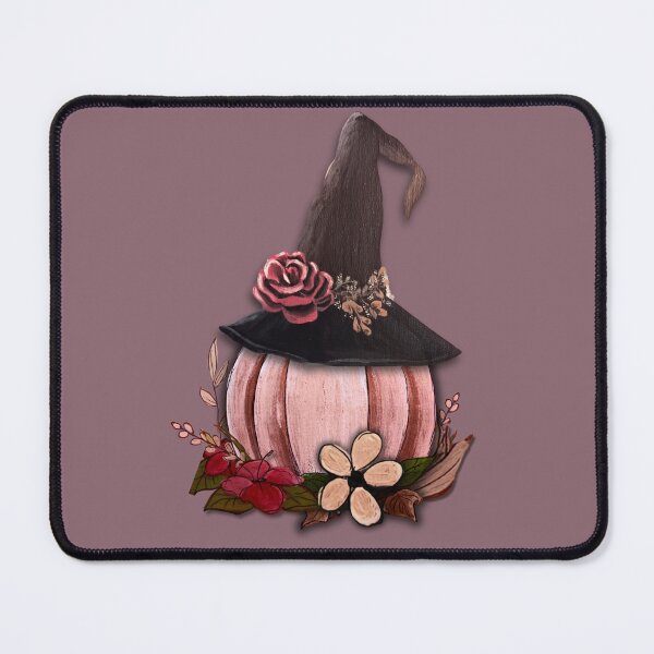 Item preview, Pink Witch Hat Pumpkin – Romantic Autumn Halloween Art designed and sold by ArtistsAtticWI.