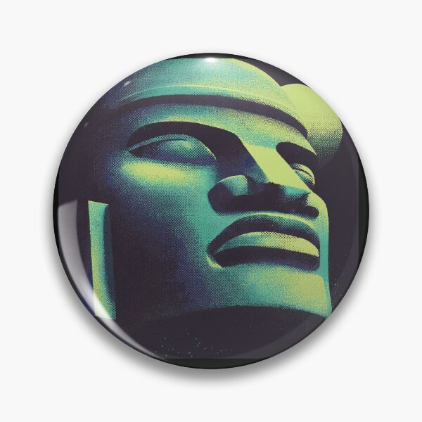 Item preview, Neon Halftone Olmec Head  designed and sold by ClubVacay.