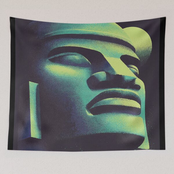 Item preview, Neon Halftone Olmec Head designed and sold by ClubVacay.