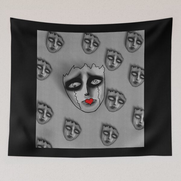 Item preview, Surreal Crying Mask Pattern Gothic Art designed and sold by a1-x.