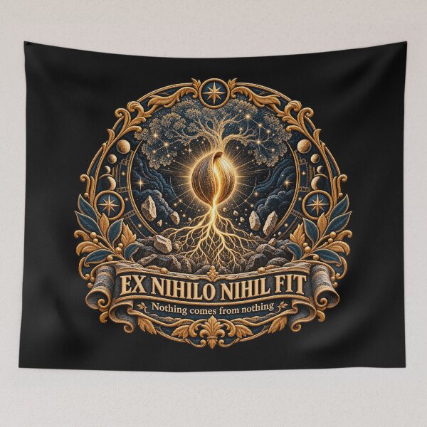 Item preview, Ex Nihilo Nihil Fit Latin Motto – Celestial Seed Tree of Life Embroidery designed and sold by Emoji Emblems.