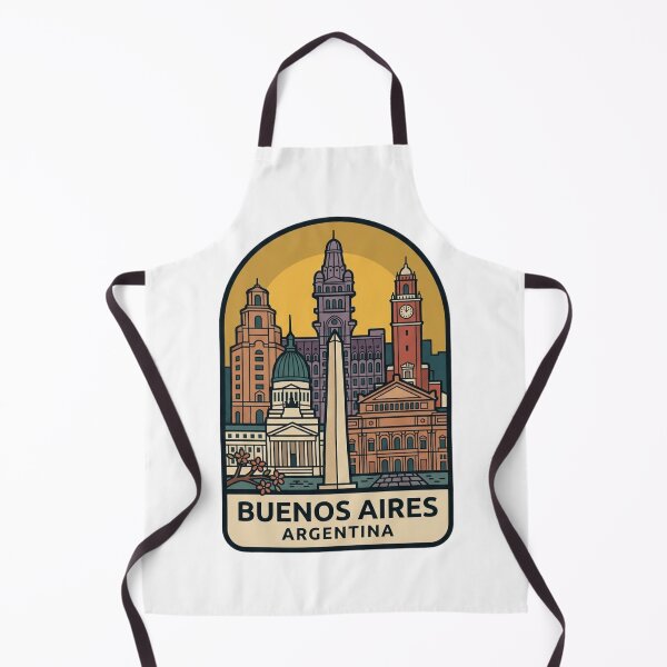 Item preview, Buenos Aires Argentina City Skyline Obelisk Retro Travel Badge Illustration designed and sold by raedattia.
