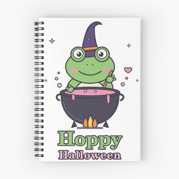 Item preview, Hoppy Halloween – Cute Witch Frog Brewing a Pink Potion designed and sold by Aurora Prints.