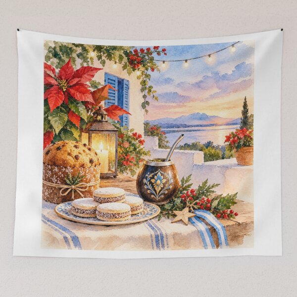 Item preview, Christmas in Watercolor: Tradition with Mate, Alfajores and Pan Dulce designed and sold by Esencia Argentina.