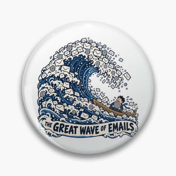Item preview, The Great Wave of Emails Inbox Parody designed and sold by Mordenrox.