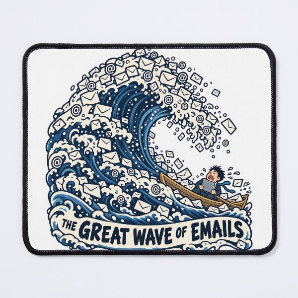 Item preview, The Great Wave of Emails Inbox Parody designed and sold by Mordenrox.