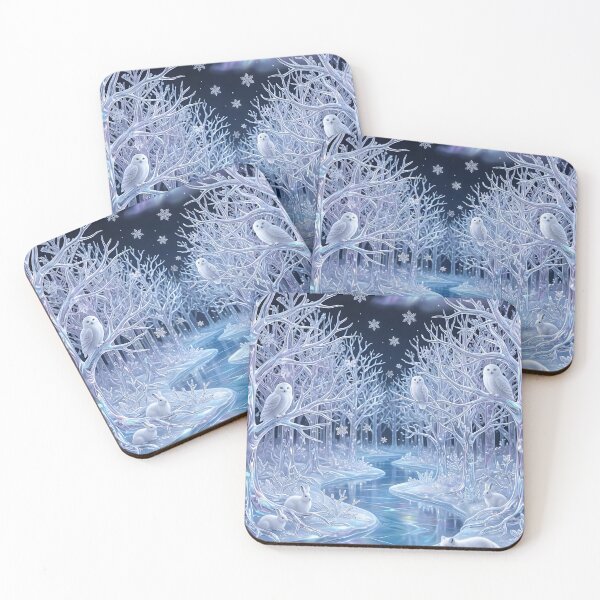 Item preview, Ice Forest Winter Animals in Blue designed and sold by Roanemermaid.