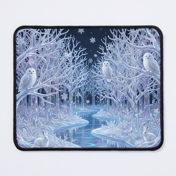 Item preview, Ice Forest Winter Animals in Blue designed and sold by Roanemermaid.