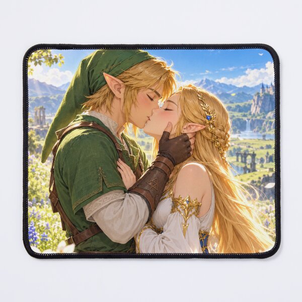 Item preview, Link and Zelda — A kiss in the heart of Hyrule designed and sold by Pixel Sakura Gallery.