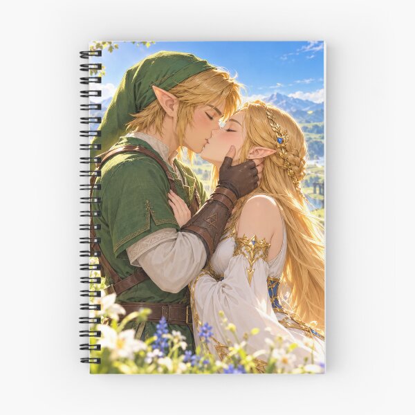 Item preview, Link and Zelda — A kiss in the heart of Hyrule designed and sold by Pixel Sakura Gallery.