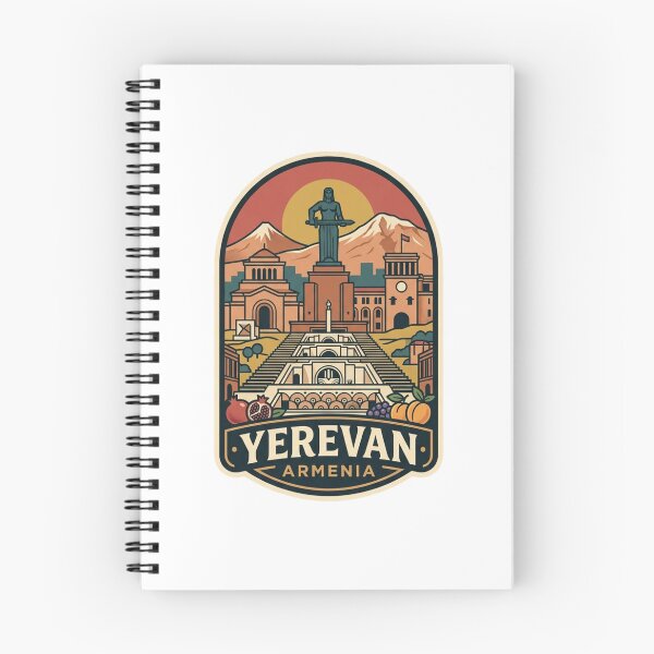 Item preview, Yerevan Armenia Mount Ararat Mother Armenia Cascade Retro Travel Badge designed and sold by raedattia.