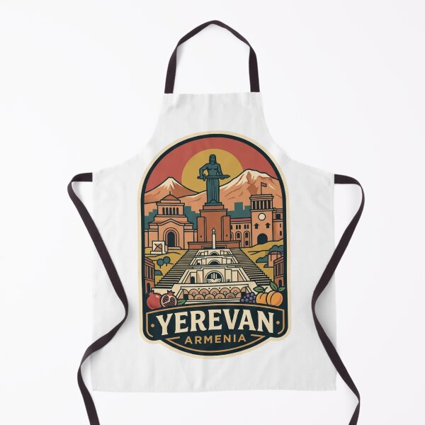 Item preview, Yerevan Armenia Mount Ararat Mother Armenia Cascade Retro Travel Badge designed and sold by raedattia.