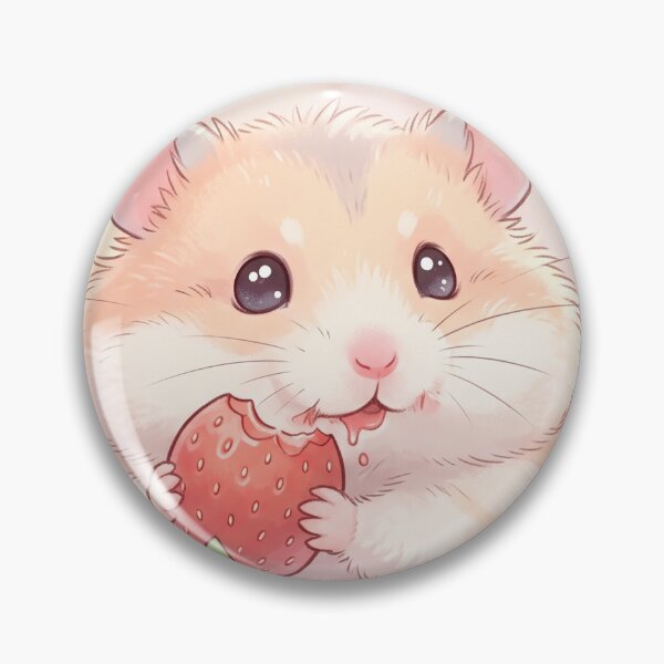Item preview, Cute Hamster Eating a Strawberry | Whimsical Kawaii Illustration designed and sold by Moonlily Tavern.