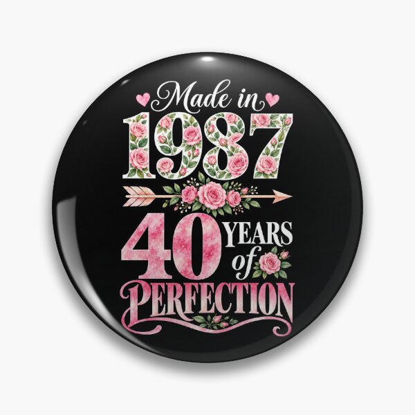 Item preview, Made in 1987 40 Years of Perfection Pink Floral 40th Birthday designed and sold by G350.