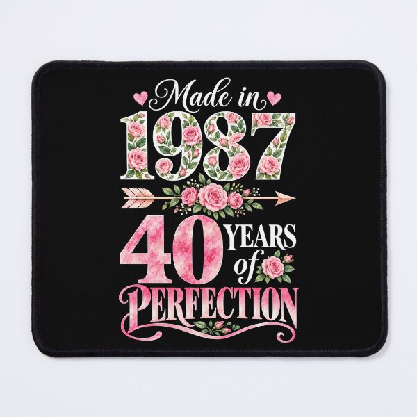 Item preview, Made in 1987 40 Years of Perfection Pink Floral 40th Birthday designed and sold by G350.