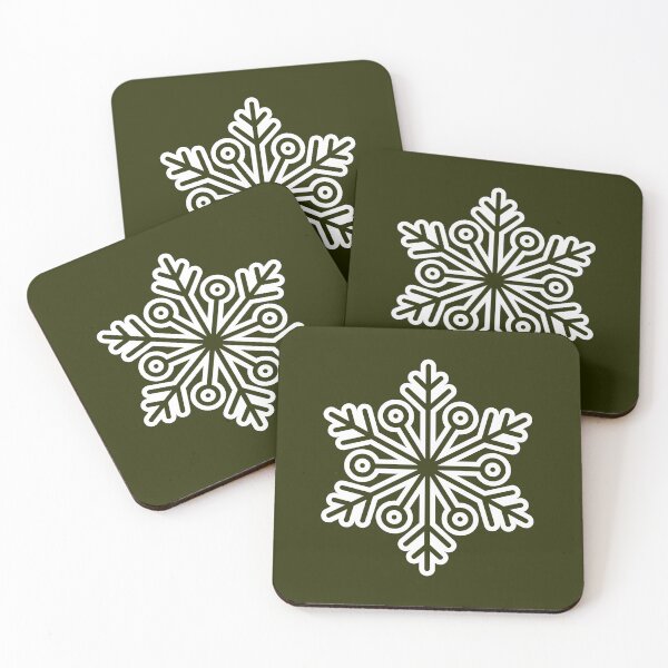 Item preview, Winter Snowflake Olive Green Seamless Pattern Art designed and sold by ​Jyoti Digital Artist.