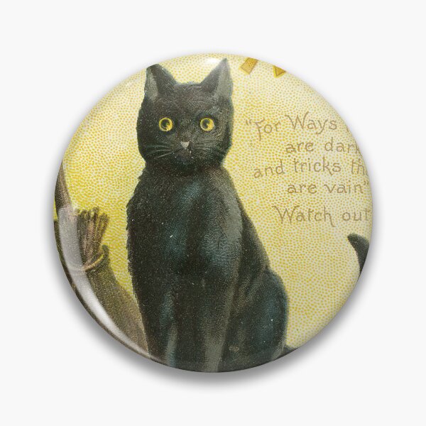 Item preview, Merry Halloween Black Cat Postcard, 1909 designed and sold by Exhumed Archives.