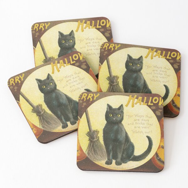 Item preview, Merry Halloween Black Cat Postcard, 1909 designed and sold by Exhumed Archives.