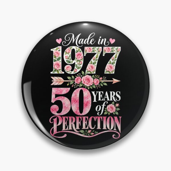 Item preview, Made in 1977 50 Years of Perfection Pink Floral 50th Birthday designed and sold by G350.