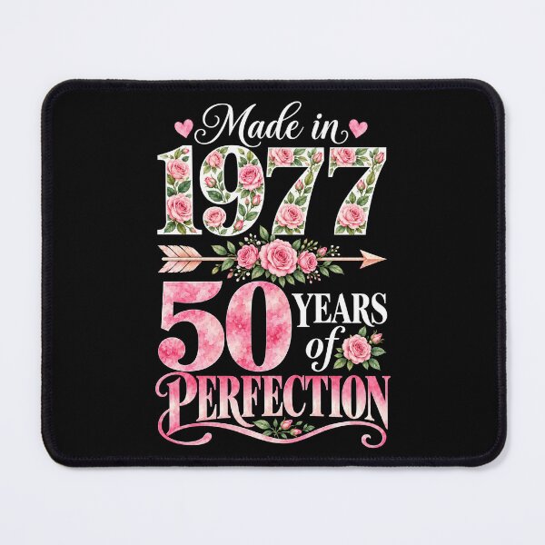 Item preview, Made in 1977 50 Years of Perfection Pink Floral 50th Birthday designed and sold by G350.