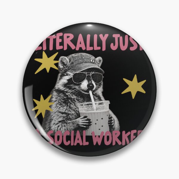 Item preview, Literally Just a Social Worker Raccoon designed and sold by amazsticker.