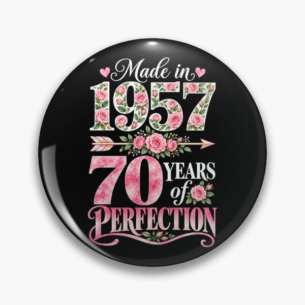 Item preview, Made in 1957 70 Years of Perfection Pink Floral 70th Birthday designed and sold by G350.