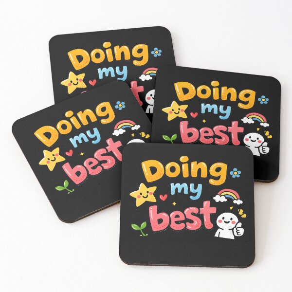 Item preview, Doing My Best Cute Motivational Quote Doodle Typography designed and sold by VibeShift Studio.