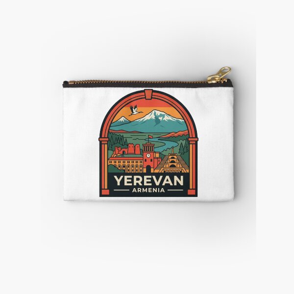 Item preview, Yerevan Armenia Mount Ararat Cascade Retro Travel Patch Illustration designed and sold by raedattia.